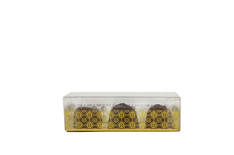 CLEAR BOX  W/GOLD DESIGN
