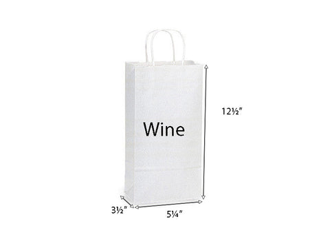 SHOP BAG - WHITE WINE BAG - 5¼"x3½"x12½"
