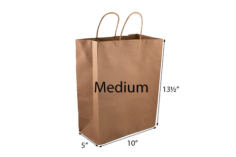 100% RECYCLED KRAFT MEDIUM PAPER BAG -10"x5"x13½"