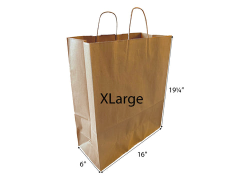 100% RECYCLED KRAFT XLARGE PAPER BAG-16"x6"x19¼"