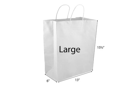 70% RECYCLED WHITE LARGE PAPER BAG - 13" x6"x15½"