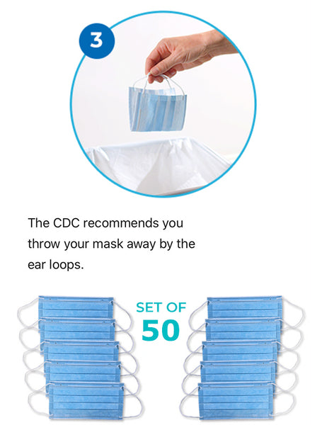 3 Ply Disposable Mask - 50 Pack